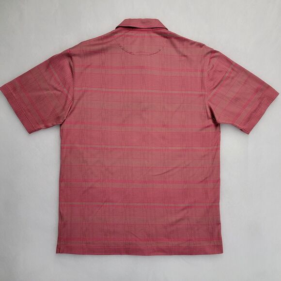 Nike Tiger Woods Stretch Fit Dry Moisture Wicking Striped M Pink Grey Polo Mens - Picture 6 of 16